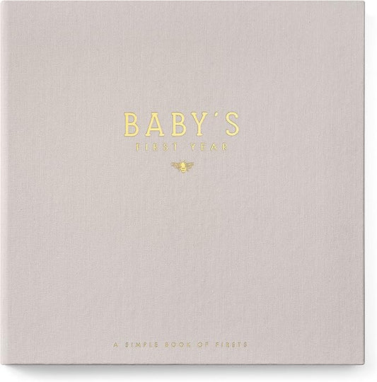 Lucy Darling Baby Memory Book – Honey Bee | Luxury Baby First Year Book & Photo Album | Gender Neutral Keepsake Journal for Milestones, Memories & Photos | Thoughtful Pregnancy Gift
