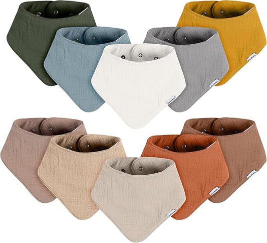 Gerber Unisex Baby Muslin Bandana Bibs