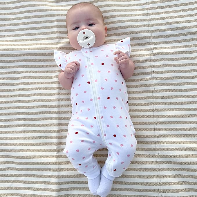 Owlivia Baby Boy Romper, Unisex Short-sleeve Summer Outfit, 100% Organic Cotton Girl One-Piece Jumpsuit