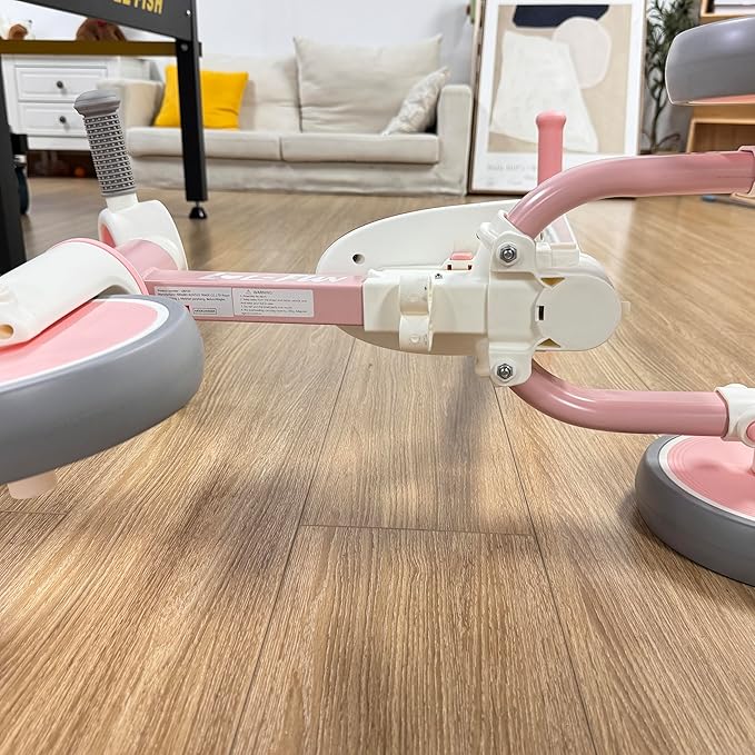 LOL-FUN Tricycle for Toddlers 1-3 Years Old Riding Toy, 5 in 1 Baby Balance Bike 2 Year Old Boys Girls with Parent Steering Push Handle