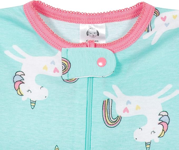 Gerber Baby Girls' 2-Pack Footed Pajamas