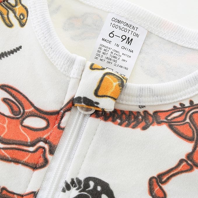 Baby Boy Girl Romper Short Sleeve 100% Cotton Bodysuit Outfits 2 Way Zipper Jumpsuit