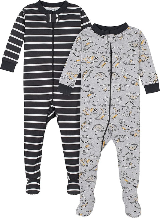 Gerber baby-boys 2-pack Snug Fit Footed Cotton Pajamas
