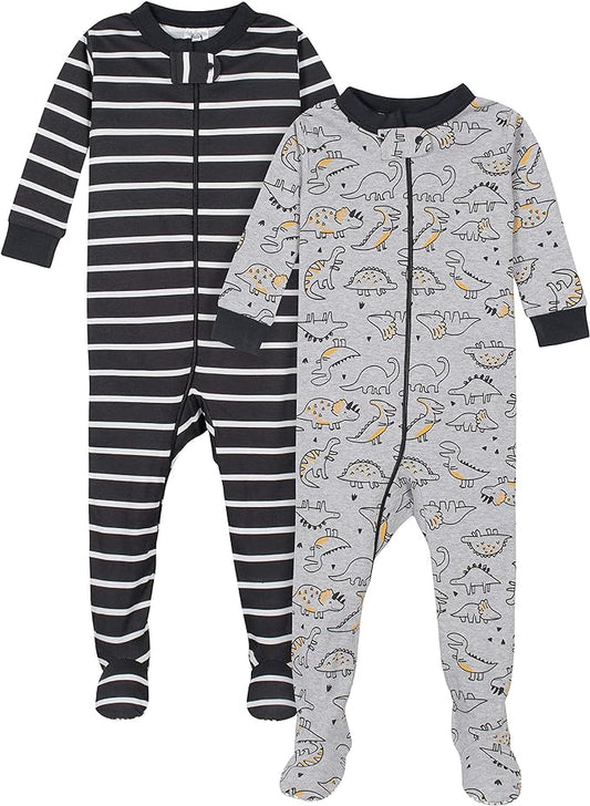 Gerber Baby Boys' 2-Pack Footed Pajamas