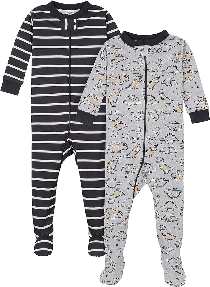 Gerber Baby Boys' 2-Pack Footed Pajamas