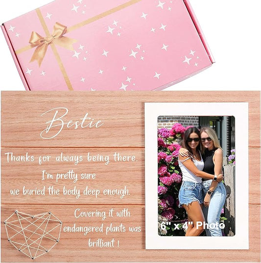 Bestie,Thanks for Always Being There- Best Friends Picture Frame Gift, Bestie Photo Frame Gift-Birthday Christmas Wedding Farewell Thanksgiving Present for Best Friends