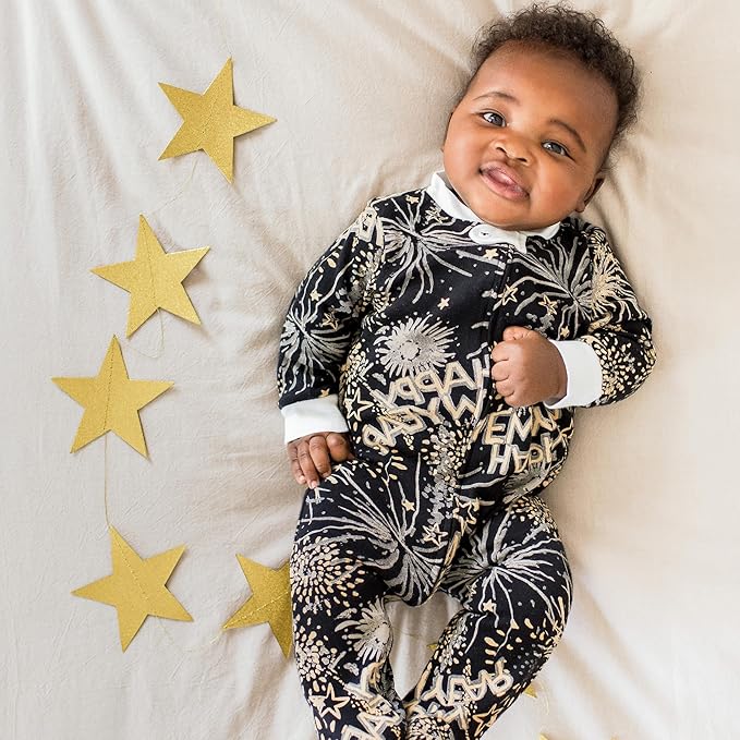 Burt's Bees Baby Baby Girls Pajamas, Zip Front Non-Slip Footed Sleeper Pjs, 100% Organic Cotton