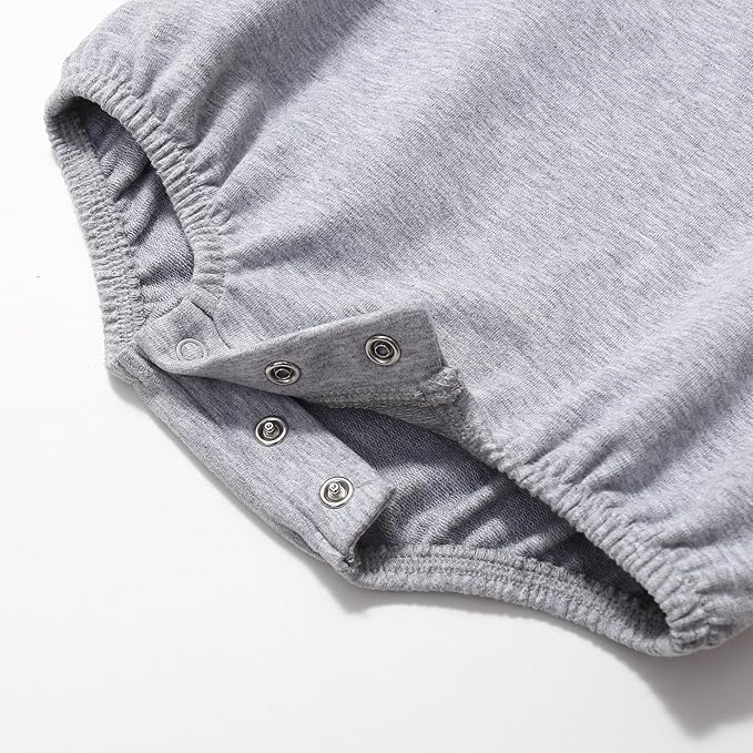 Bafeicao Baby Boy Girl Sweatshirt Romper Organic Cotton Solid Color Long Sleeve Bubble Romper Oversized Warm Fall Winter