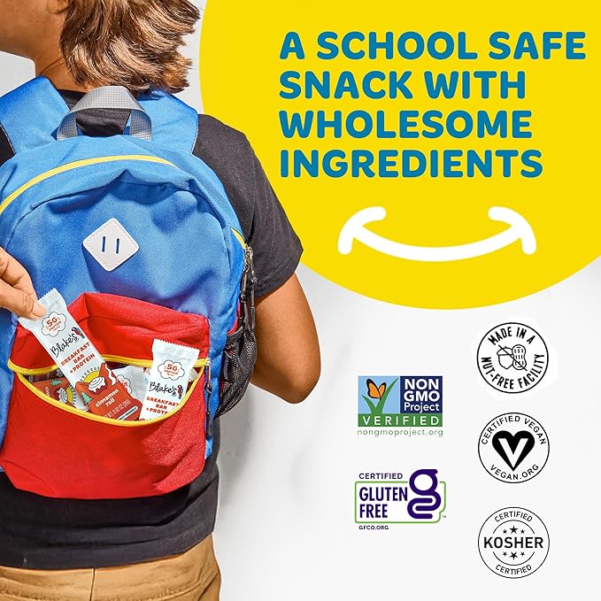 Blake's Seed Based Breakfast Bars with Protein — Cinnamon Roll (24 Count), 5g Clean Plant-Based Protein, Gluten Free, Nut Free, Dairy Free & Vegan, Healthy Snacks for Kids or Adults, School Safe