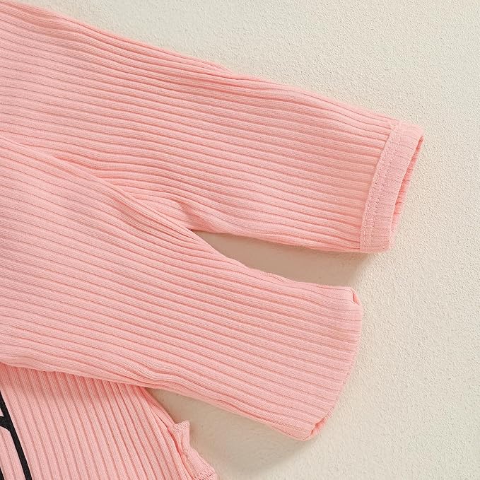 Newborn Girl Clothes Baby Girl Coming Home Outfit Zipper One-piece Outfits Ruffle Footie Bodysuit Jumpsuit Headband