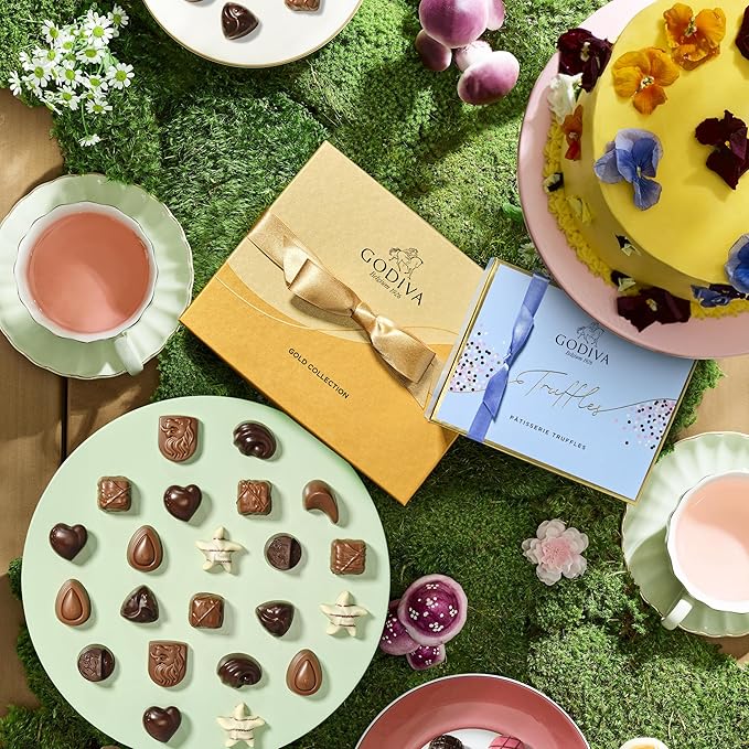 Godiva Assorted Chocolate Truffle Gift Box, Patisserie Dessert Gourmet Candy with Creamy Ganache, Gift Basket for Birthday, Thank You, Anniversary, Congratulations, 24-Piece