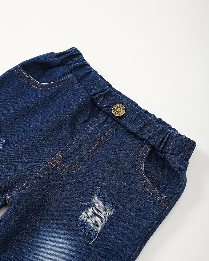 NZRVAWS Baby Boy Clothes Toddler Boy Outfit 2 3 4T 6 12 18 24 Month Fall Winter Hoodie Ripped Jeans Clothing