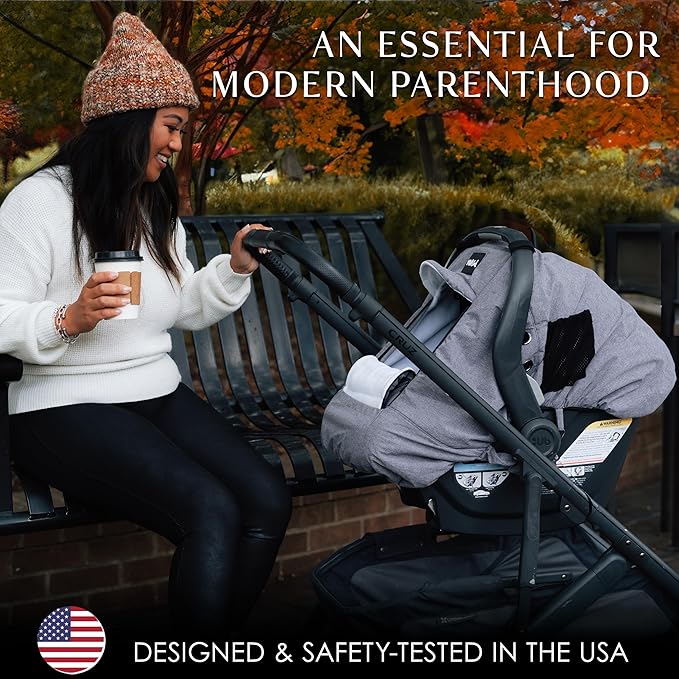 Milk Snob Winter Baby Car Seat Cover - Carseat Canopy & Stroller Cover for Babies - Waterproof, Windproof, Cozy Inner Fleece Lining - Keep Your Baby Warm, Dry & Cozy This Winter (Stormy)