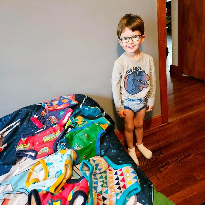 BIG ELEPHANT Toddler Training Pants, Soft Cotton Absorbent Training Underwear for Baby Boys & Girls