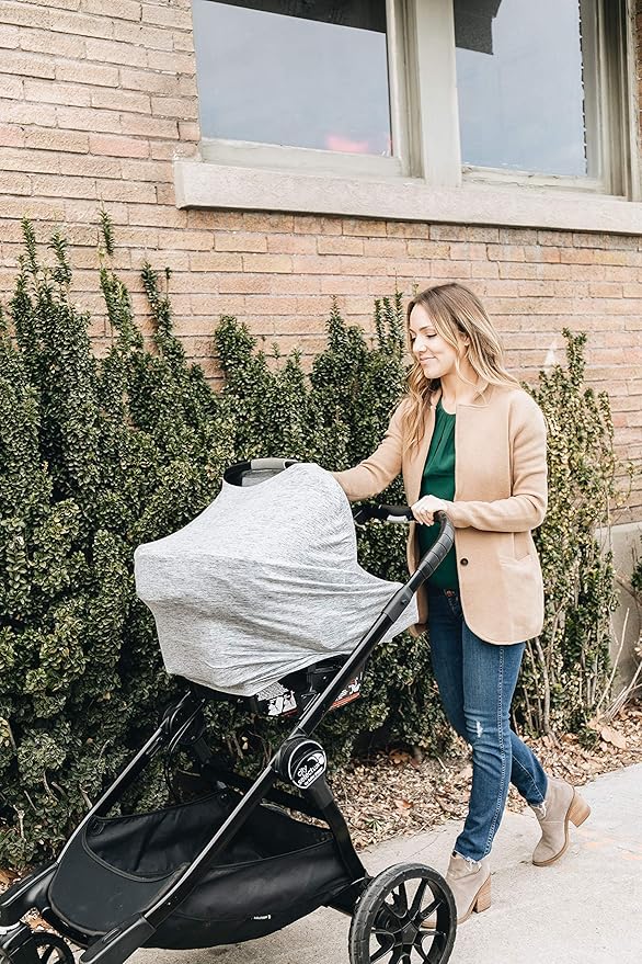 Copper Pearl Multi-Use Cover: Car Seat Covers, Nursing Cover, and Stroller Cover for Sun - Stretchy Fabric, All-Season Use, Stylish Designs, Easy Access for Moms - Asher