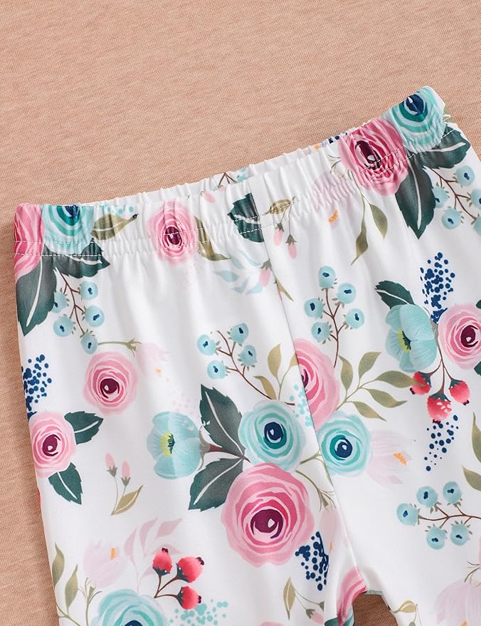 oklady Toddler Baby Girl Clothes Solid Color Ruffle Tops Floral Pants with Headband Fall Winter Cute Girl Outfits