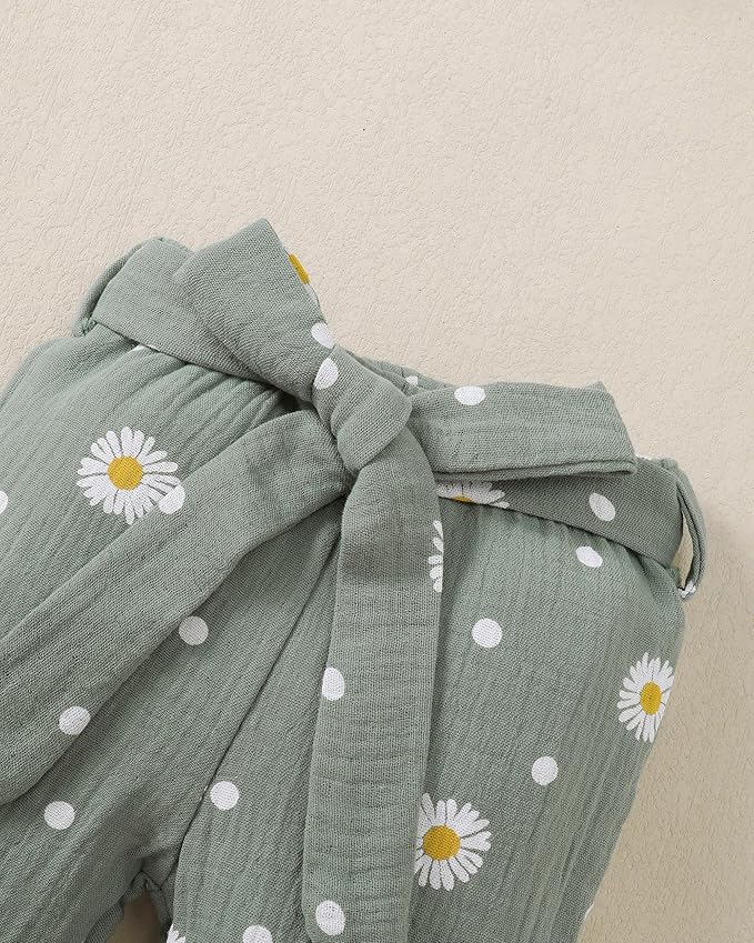 Renotemy Newborn Baby Girl Clothes Outfits Infant Romper Ruffle Floral Pants Cute Toddler Baby Girl Clothes Set