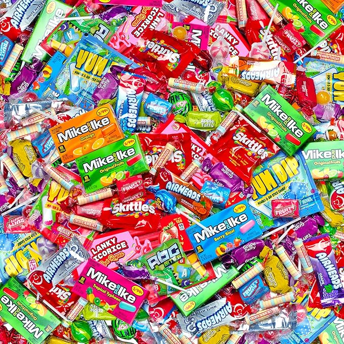 Candy Assortment Bulk - 8 Pounds - Back To School Candies - Halloween Variety Pack - Bag Individually Wrapped - Pinata Filler Candies