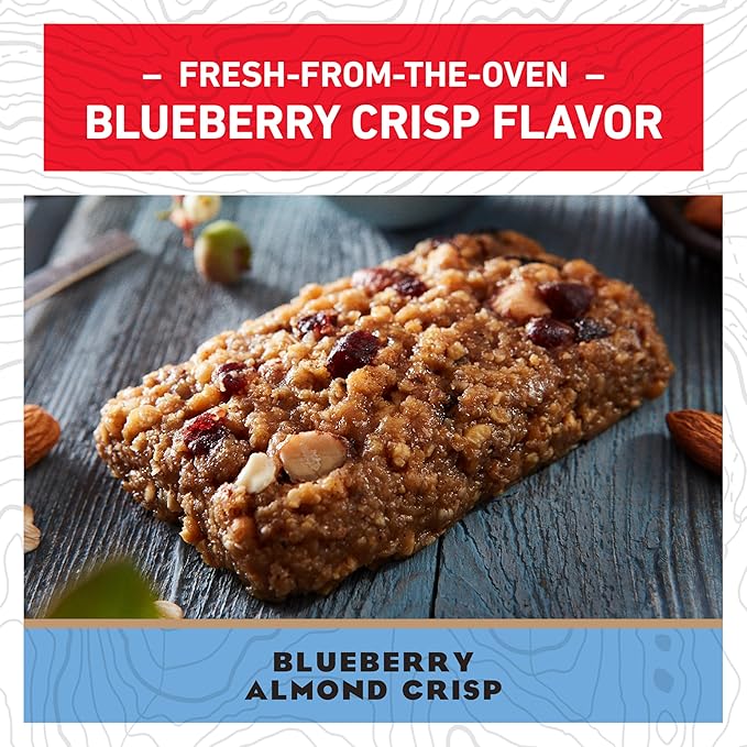 CLIF BAR - Blueberry Almond Crisp - Made with Organic Oats - Energy Bars - Non-GMO - Plant Based Protein Bars (10 Pack)