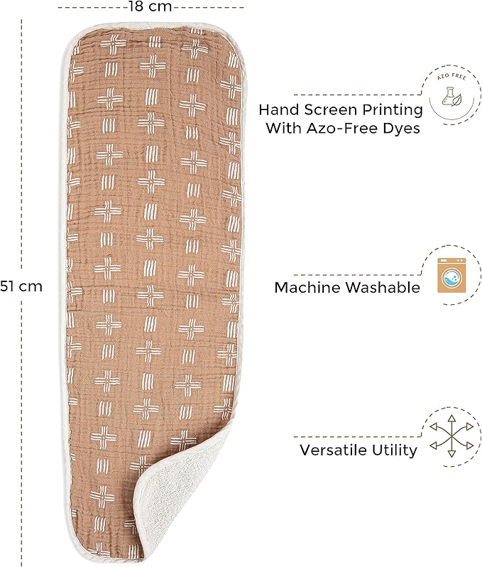 Crane Baby Muslin Baby Burp Cloths Set of 3, Safari Animal Print, 100% Cotton, Absorbent, Lightweight, 7"X20", Baby Newborn Essentials, Safari Baby Stuff