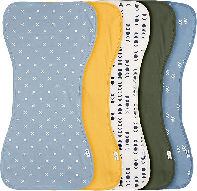 Gerber Baby Unisex Burp Cloths 60-Pack, Blue Gold, Size 10.5" x 21"