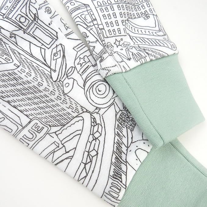 HonestBaby Classics 2-Piece Pajamas Sleepwear Pjs 100% Organic Cotton for Baby, Toddler, Kids