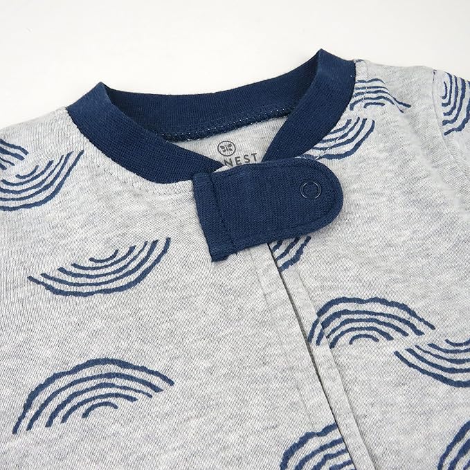 HonestBaby Baby Sleep N' Play One-Piece Zip-Front Footed Organic Cotton Pajama Sleeper