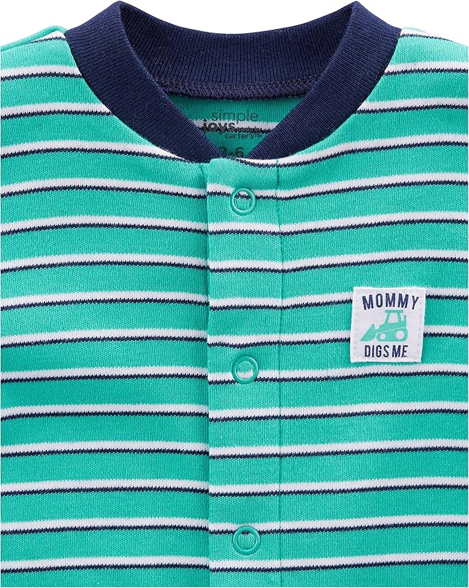 Simple Joys by Carter's Baby Boys' 2-Way Zip Thermal Footed Sleep and Play, Pack of 2