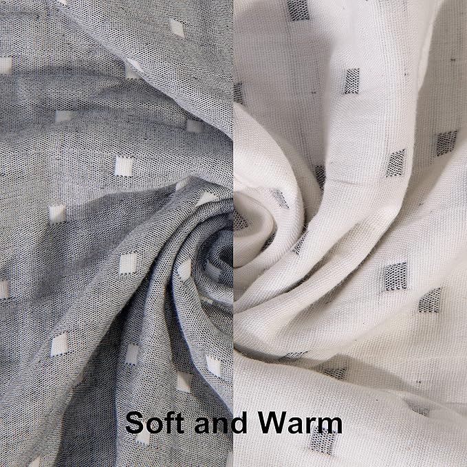 NTBAY 3 Layer Toddler Blanket, Muslin Cotton Jacquard Bed Blankets, Lightweight Thermal Baby Blanket, Super Soft and Warm Crib Blanket for All Seasons, Decoration Gift, 45"x60", Grey Dot