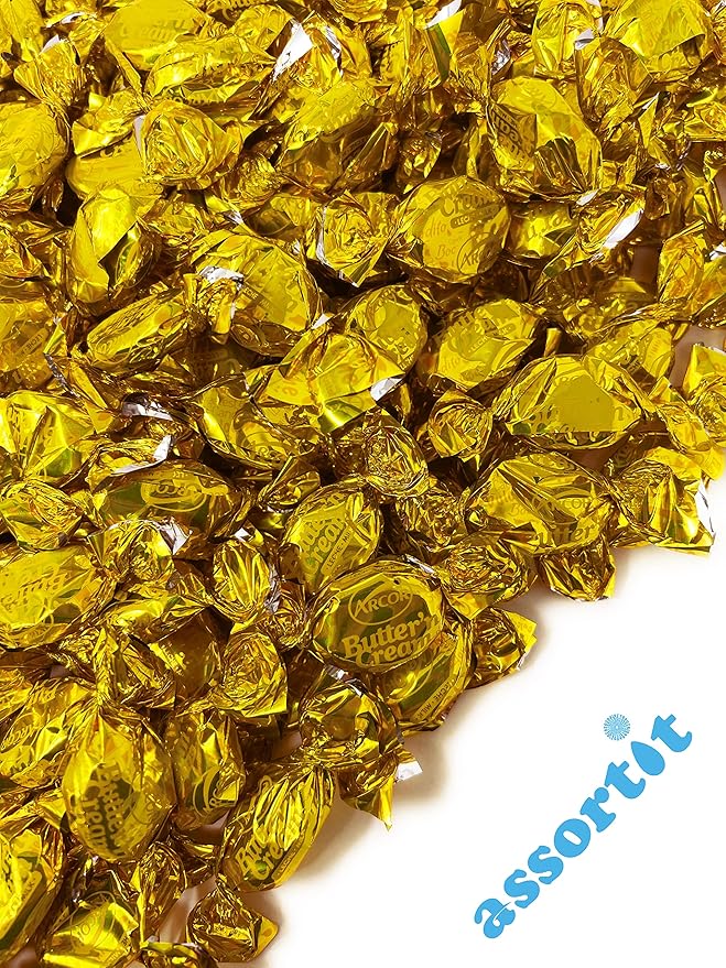 Butter Cream Hard Candy - 3 lbs - Classic Butter n' Cream Old School Butterscotch Hard Candies - Bulk American Vintage Candy Assortment - Individually Wrapped, 48 oz.