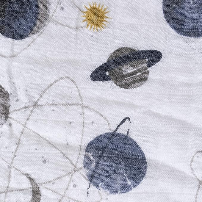 Little Unicorn Premium Quilted Throw | Super Soft, Multi-Layered Muslin XL Blanket| Great for Kids & Families (Planetary)