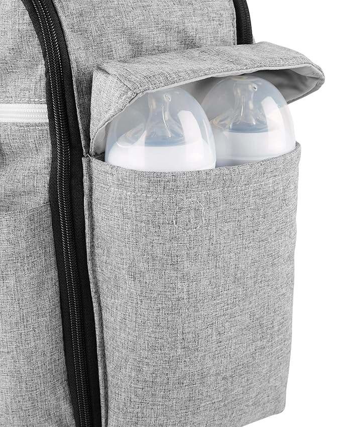 Skip Hop Diaper Bag: Iconic Duo Weekender, Extra Large Capacity with Changing Pad & Stroller Attachment, Grey Melange