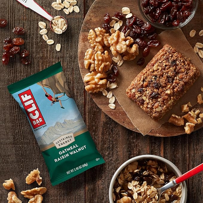 CLIF BAR - Oatmeal Raisin Walnut - Made with Organic Oats - Energy Bars - Non-GMO - Plant Based Protein Bars (10 Pack)