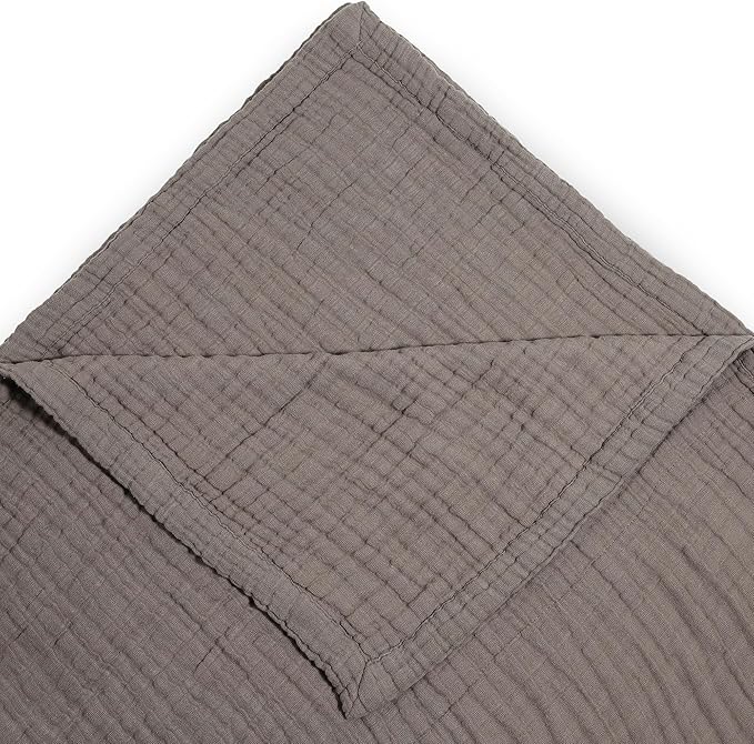 Little Unicorn Premium Quilted Throw | Super Soft, Multi-Layered Muslin XL Blanket| Great for Kids & Families (Mocha)