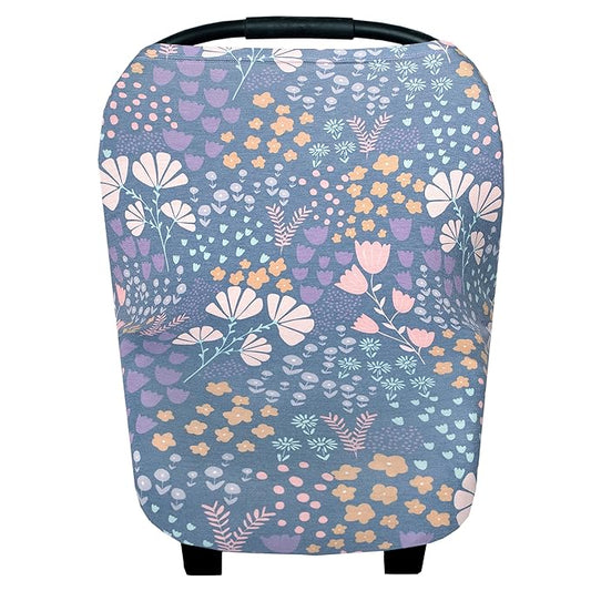 Baby Car Seat Cover Canopy and Nursing Cover Multi-Use Stretchy 5 in 1 Gift Meadow by Copper Pearl