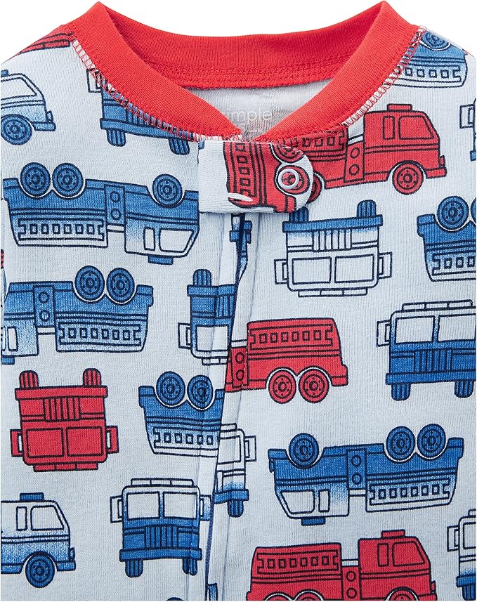 Simple Joys by Carter's Toddlers and Baby Boys' Snug-Fit Footed Cotton Pajamas, Pack of 3