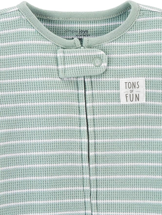 Simple Joys by Carter's unisex-baby 2-way Zip Thermal Footed Sleep and Play, Pack of 2