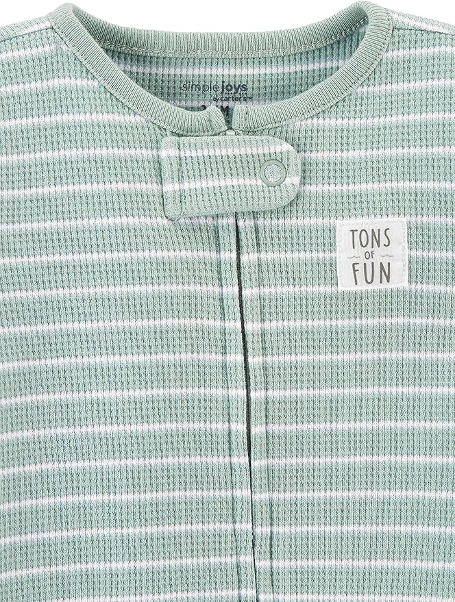 Simple Joys by Carter's unisex-baby 2-way Zip Thermal Footed Sleep and Play, Pack of 2