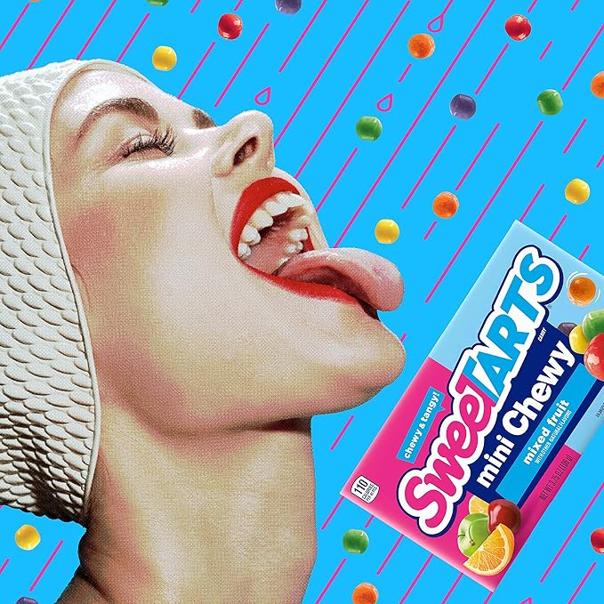 SweeTARTS Mini Chewy Candy, 3.75 Ounce Theater Candy Boxes (Pack of 24)