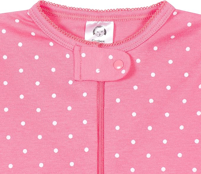 Gerber Baby Girls' 2-Pack Footed Pajamas